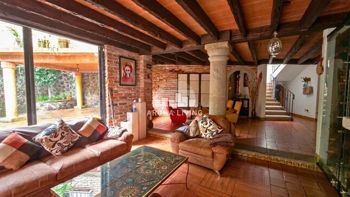 Terraza con asador casa Tepepan - Aruna Living